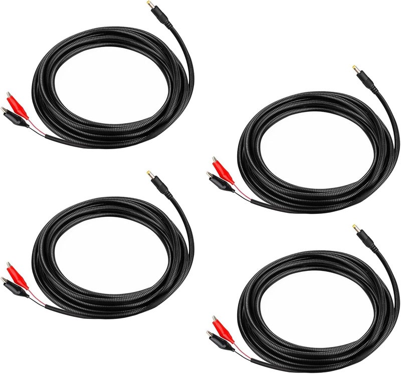 KSK 79-inch Chew Proof Trail Camera Power Cord with Alligator Clips, 4.0x1.7mm DC External Power Cable, Compatible with Tactacam Reveal, X, XB, SK, Wise Eye, Spartan Gocam, etc（4 PC - Image 1